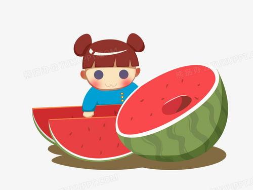 吃瓜卡通简笔画,趣味横生的视觉盛宴